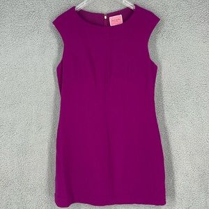 Kate Spade New York plum sleeveless wool blend stretch midi dress women size 10